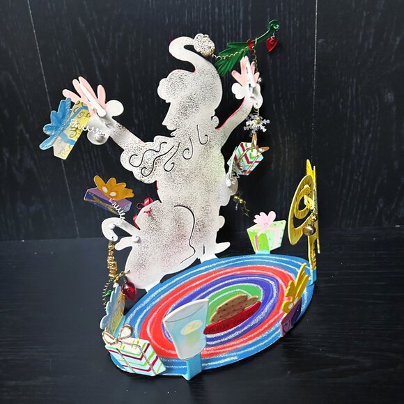 Santa's Christmas Fanciful Flights Metal Karen Rossi Silvestry Stand Card Holder - Picture 9 of 16